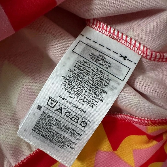 ADIDAS X FARM RIO HOODIE Kangaroo pocket Pull Over Bold Orange Red Cropped Small - Picture 10 of 13